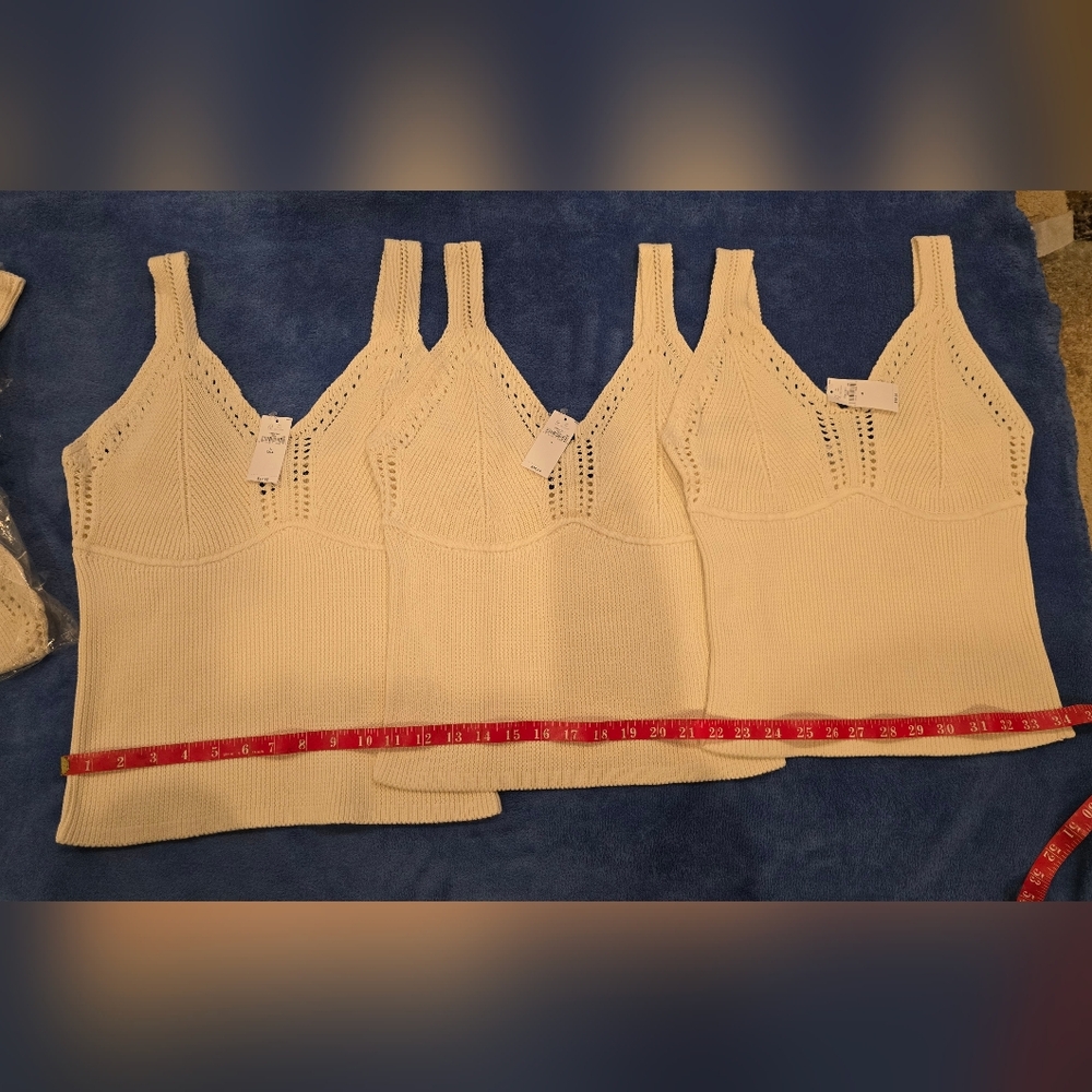 GAP Ivory Crochet Crop Tank, M, L or L/Tall, Price Is For 1